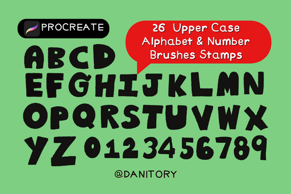 Alphabet Brushes Stamps for Procreate
