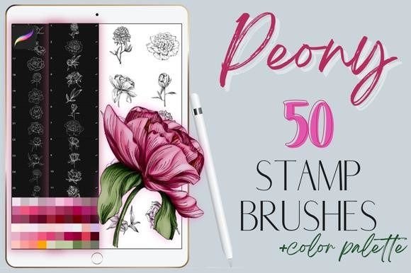 Integrating Procreate Peony Flowers Stamp Brushes into Your Digital Design Workflow
