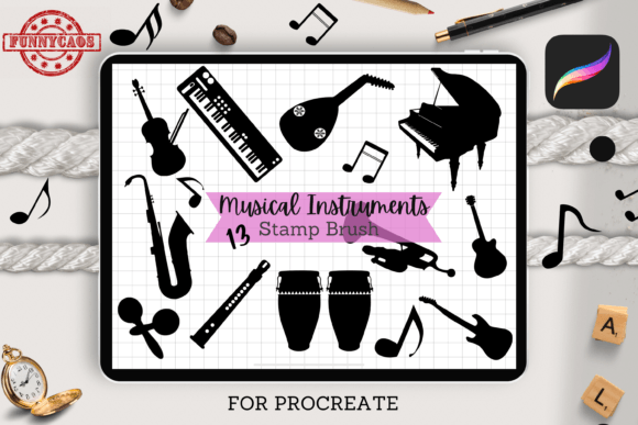 Musical Instruments Stamp Brushes