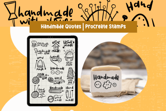 Procreate Brushes: Made with Love Stamps