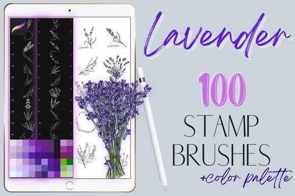 Procreate Lavender Stamp Brushes