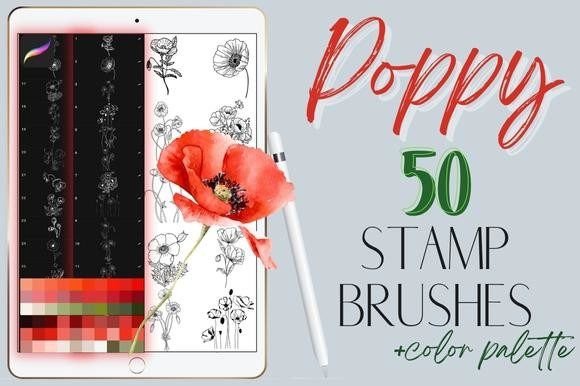 Procreate Poppy Flowers Stamp Brushes: Streamlining Your Digital Floral Design Workflow
