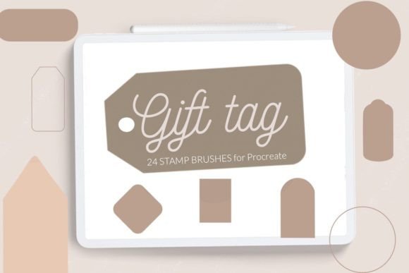 Streamlining Digital Design with Gift Tag Procreate Stamp Brushes, Blank