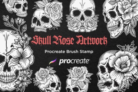 Unlocking Digital Art Potential: A Guide to the 30 Skull Rose Floral Procreate Brush Bundle